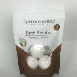 Spa Naturals bath bombs Vanilla & Coconut set of 3